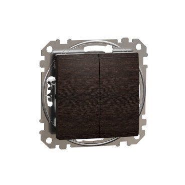 Кнопковий двоклавішний вимикач 10A, венге Sedna Design & Elements SDD181118 фото
