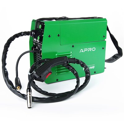 Зварювальний напівавтомат інверторний APRO MIG-140, 20-140А, ел.4мм, пр.0.8-1мм 1кг 3+2.5+2м 9840 фото