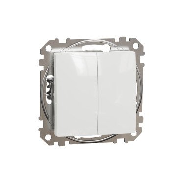 Кнопочный двухклавишный выключатель 10A, белый Sedna Design & Elements SDD111118 фото