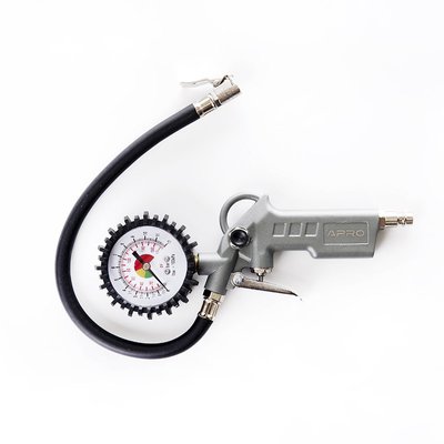 Пистолет для подкачки колес пневматический с манометром 85-200л/мин, 12бар APRO 9264 фото